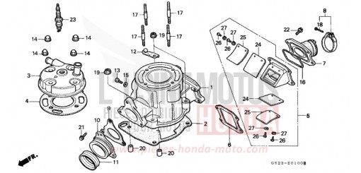 CYLINDER/CYLINDER HEAD CR80RM de 1991